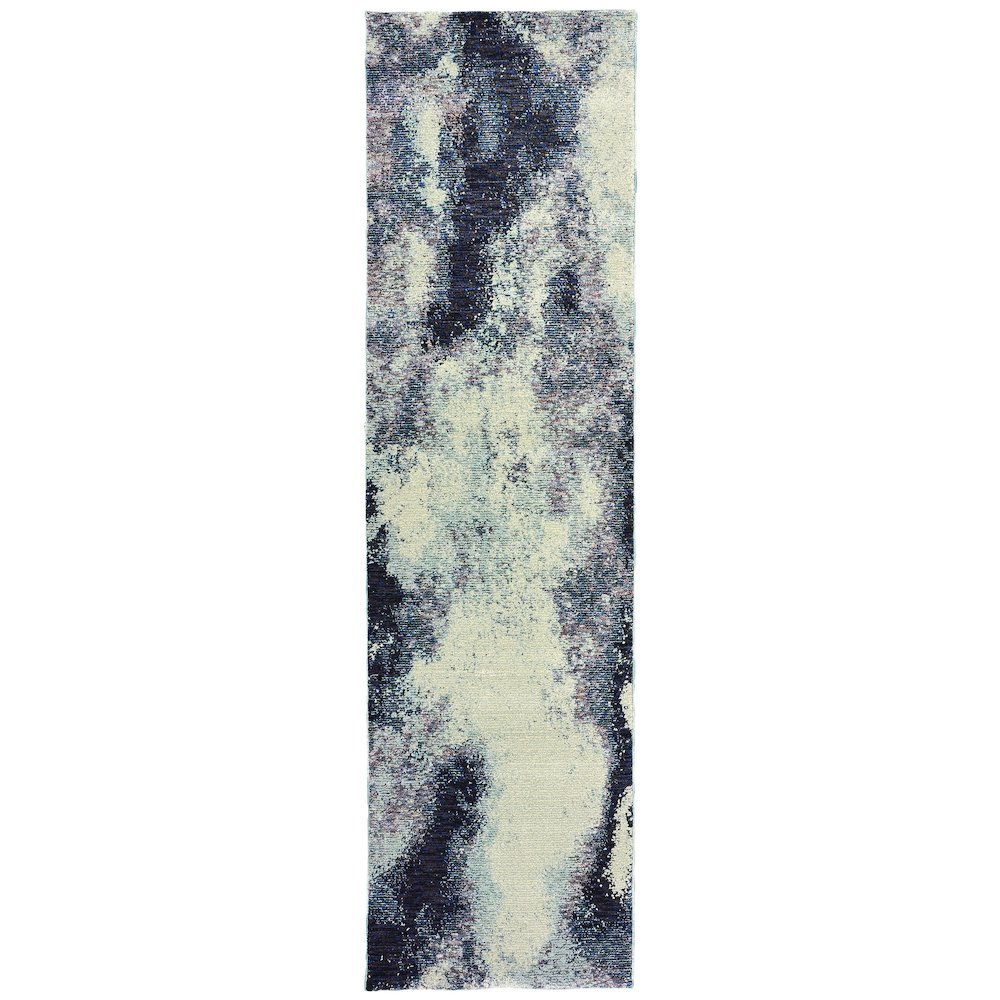 EVOLUTION Navy 2' 6 X 12' Area Rug. Picture 1