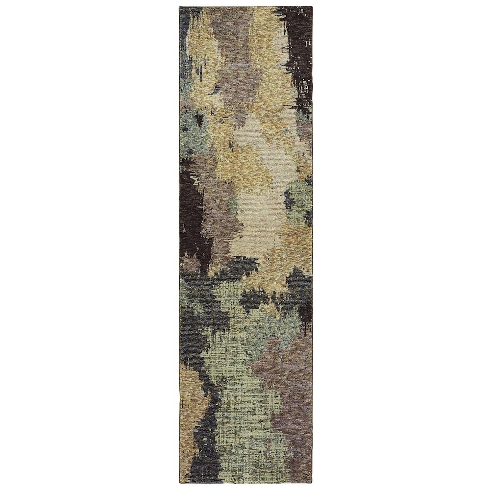 EVOLUTION Blue 2' 6 X 12' Area Rug. Picture 1