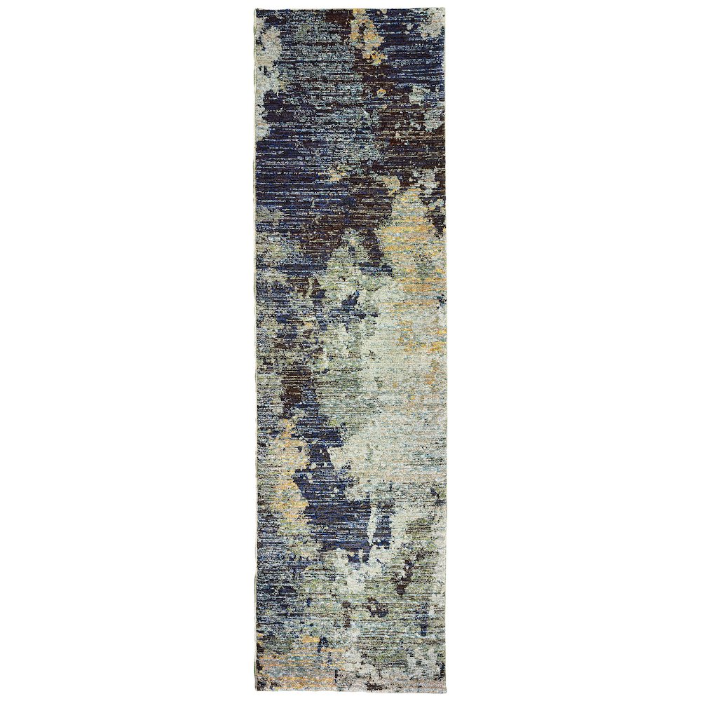 EVOLUTION Navy 2' 6 X 12' Area Rug. Picture 1