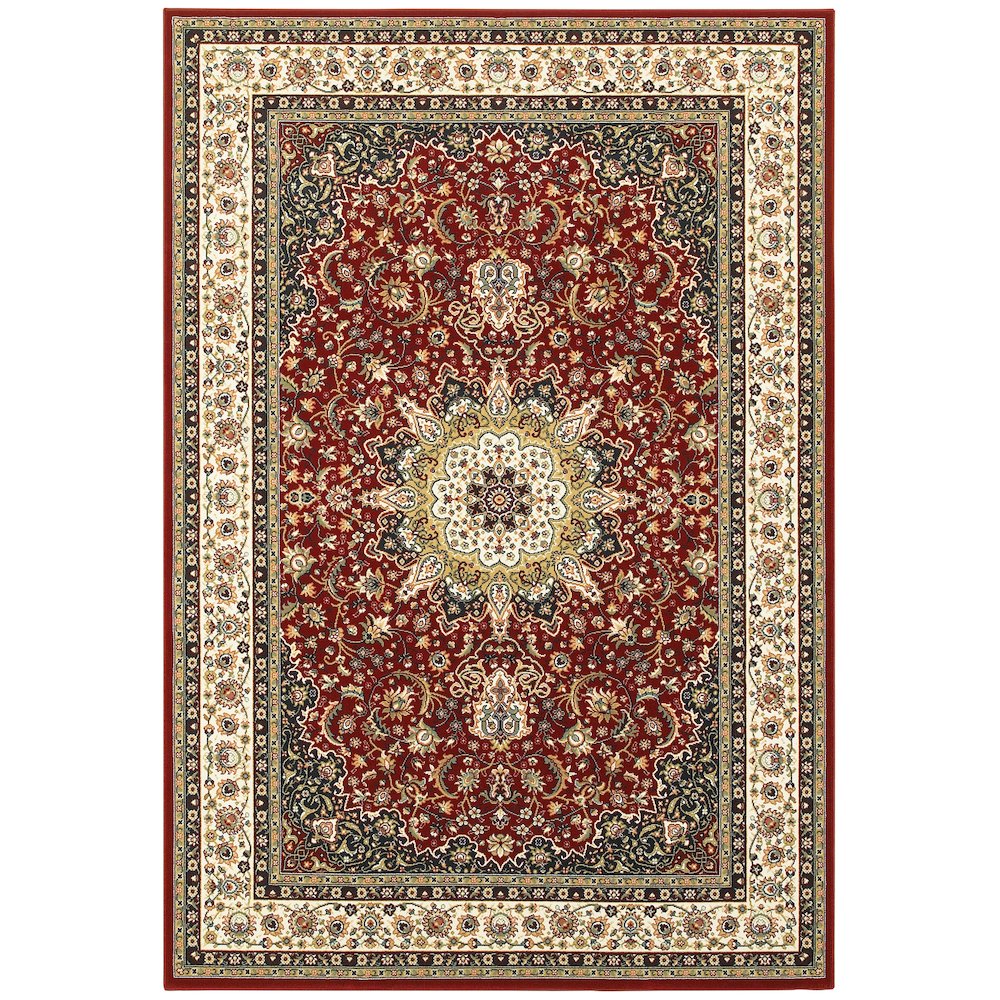 KASHAN Red 5' 3 X  7' 6 Area Rug. Picture 1