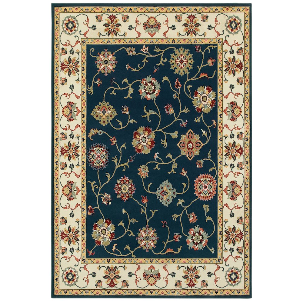 KASHAN Navy 3'10 X  5' 5 Area Rug. Picture 1