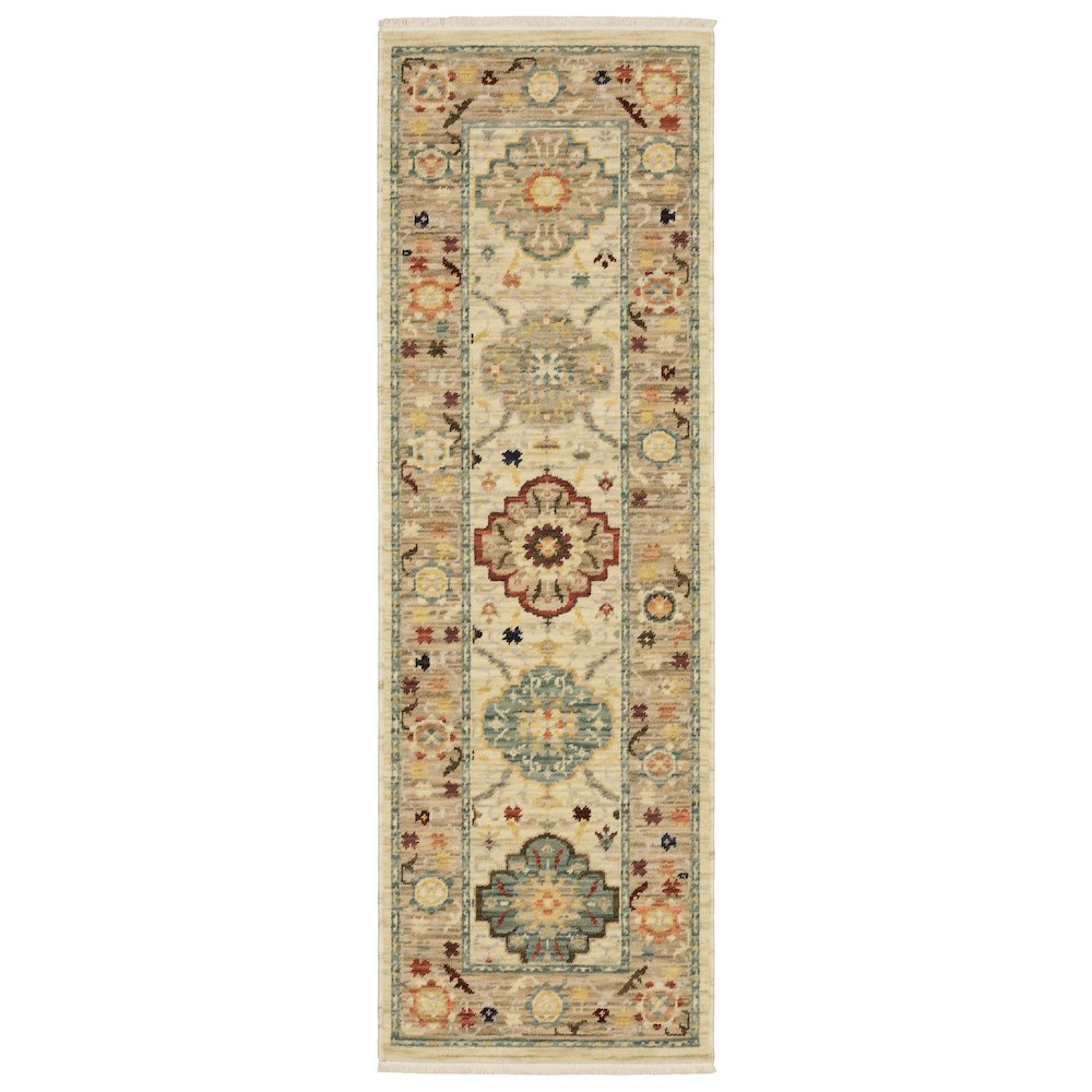 LILIHAN Beige 2' 6 X 12' Area Rug. Picture 1