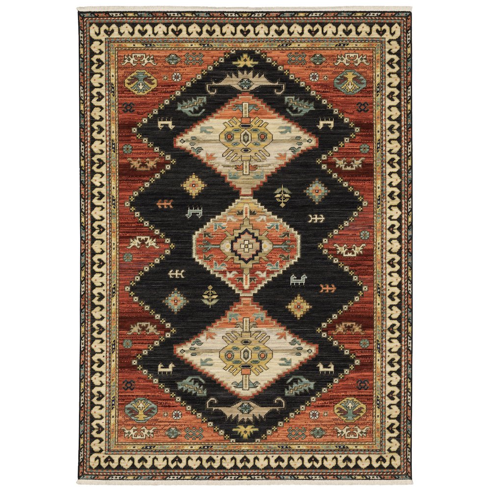 LILIHAN Navy 3' 3 X  5' Area Rug. Picture 1