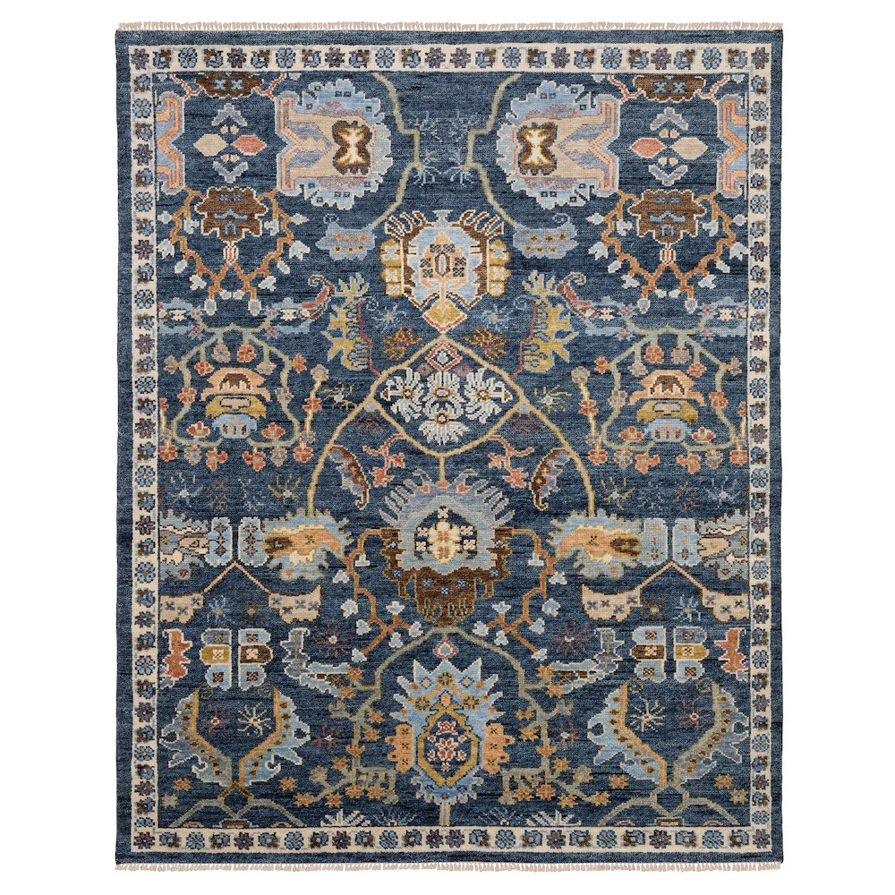 Traditional Rug 6' X  9' Size in Blue/ Multi Color. Picture 1