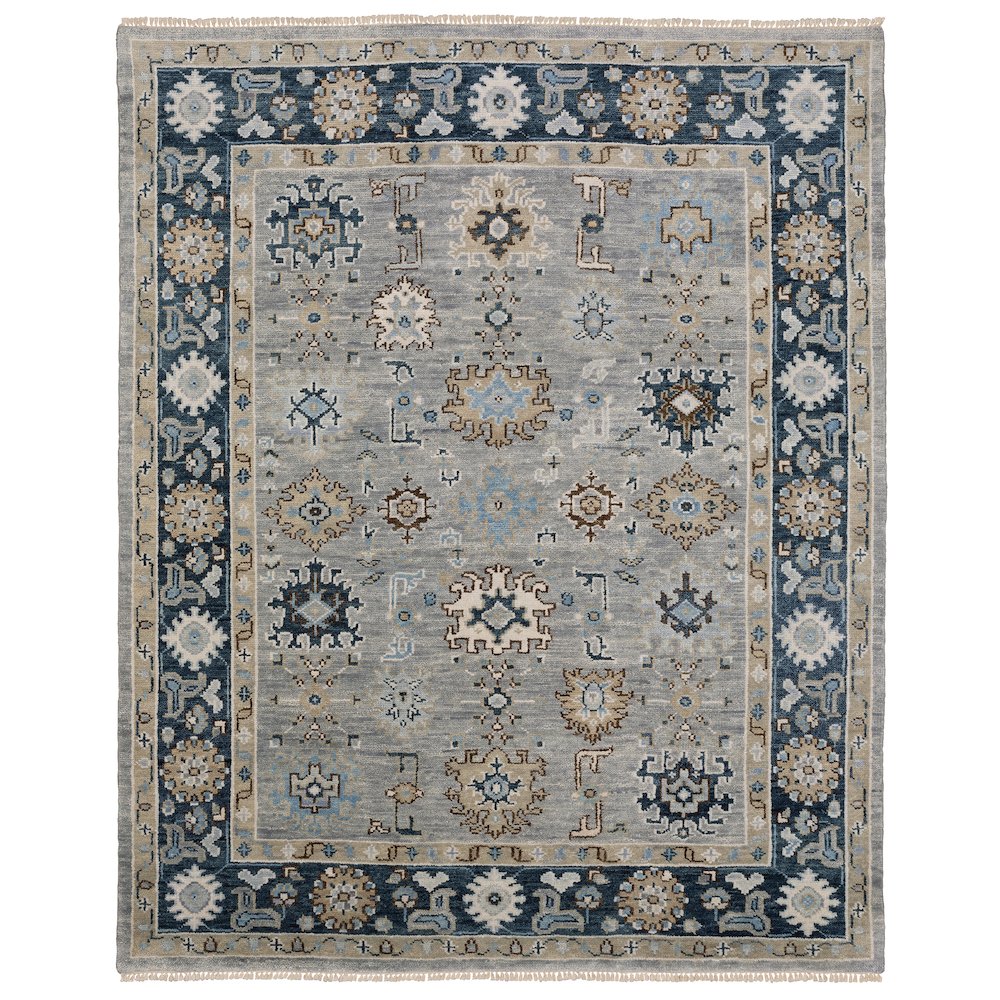 Casual Rug 6' X  9' Size in Grey/ Blue Color. Picture 1