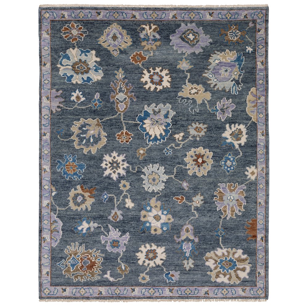 Casual Rug 6' X  9' Size in Blue/ Multi Color. Picture 1