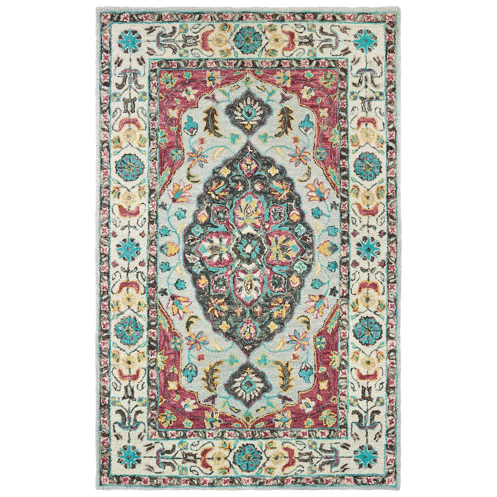 ZAHRA Grey 5' X  8' Area Rug. Picture 1