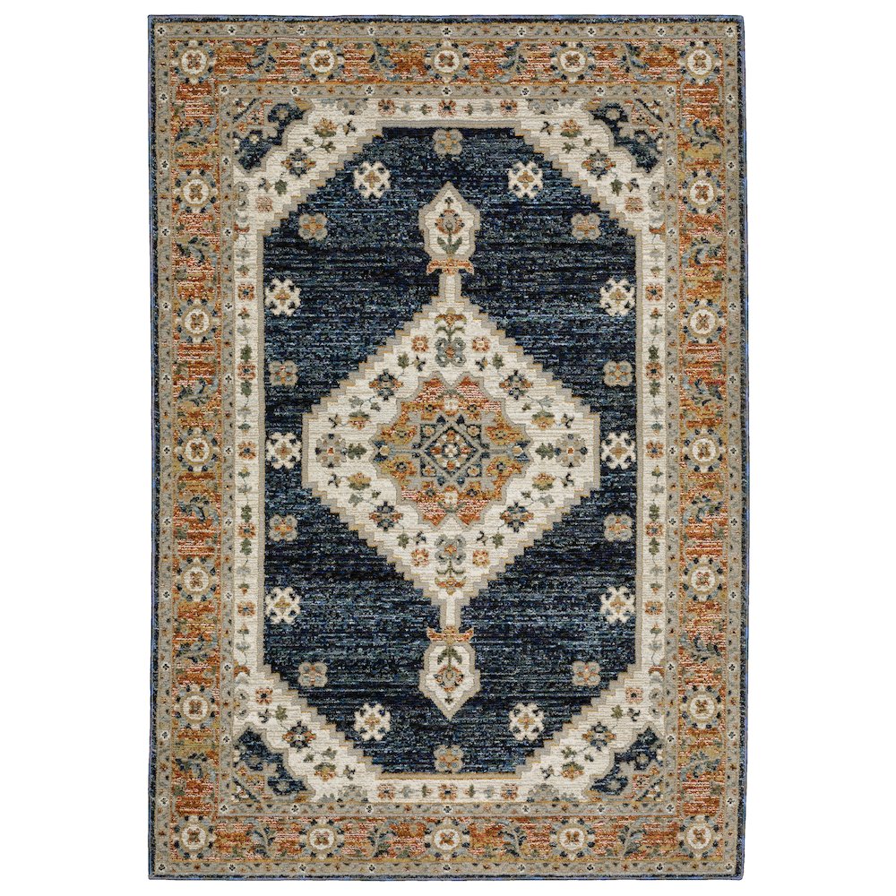 ANDORRA Blue 5' 3 X  7' 3 Area Rug. Picture 1