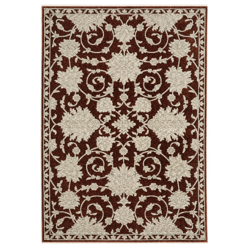 5X8 Traditional Rug Made of Polyester, Red color. Picture 1