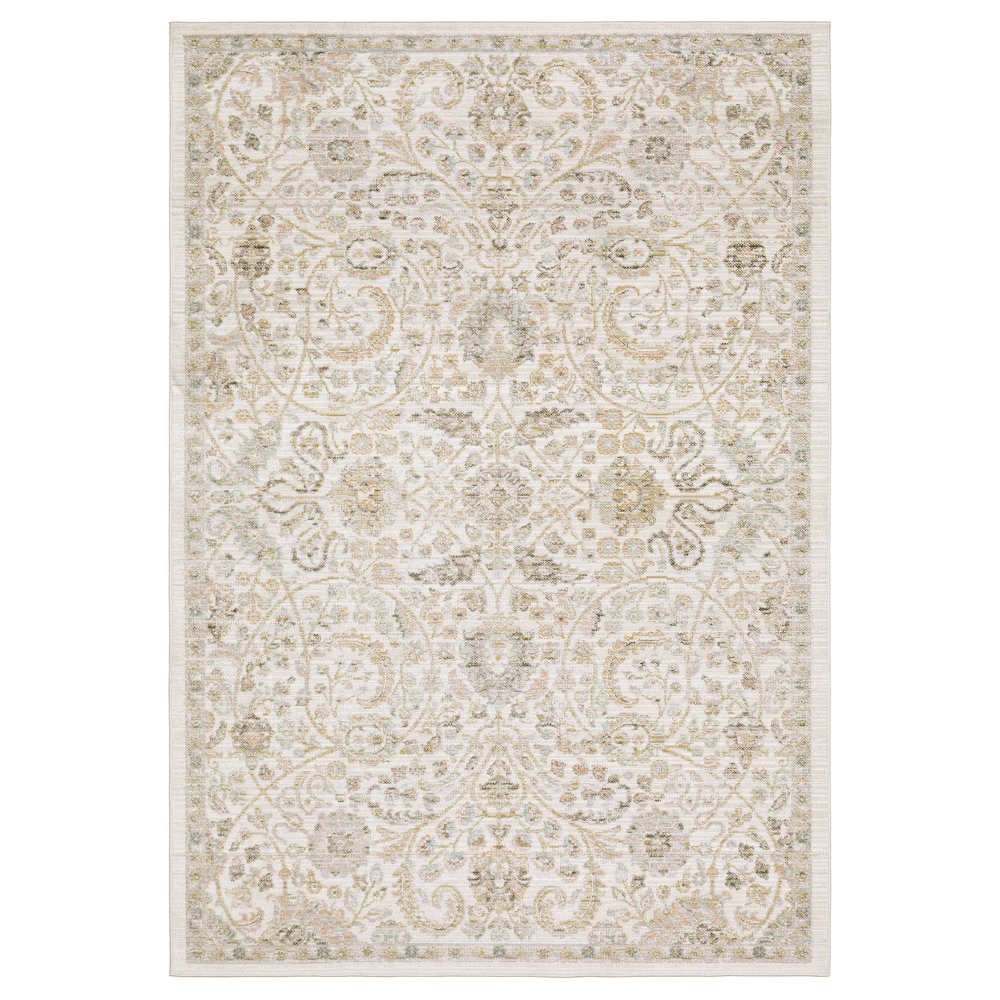 Casual Rug 6' 7" X  9' 6" Size in Ivory/ Gold Color. Picture 1