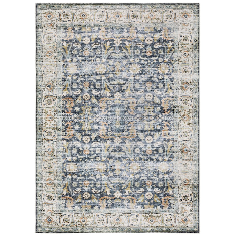 CHARLESTON Blue 5' X  7' Area Rug. Picture 1