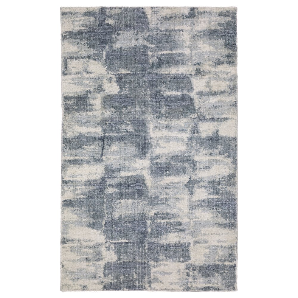 Casual Rug 8' X 10' Size in Blue/ Ivory Color. Picture 1