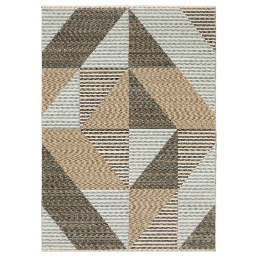 5X8 Casual Rug Made of Polyester, Beige color. Picture 1