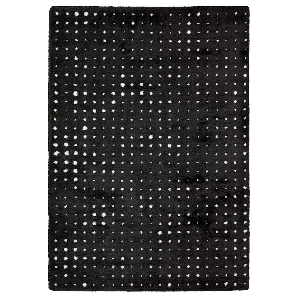 4X6 Casual Rug Made of Polyester, Black color. Picture 1