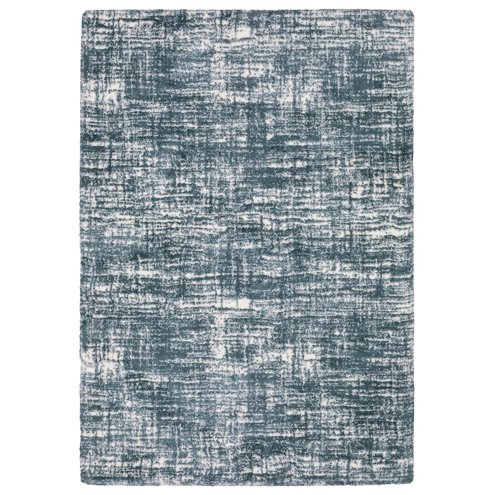 4X6 Casual Rug Made of Polyester, Blue color. Picture 1