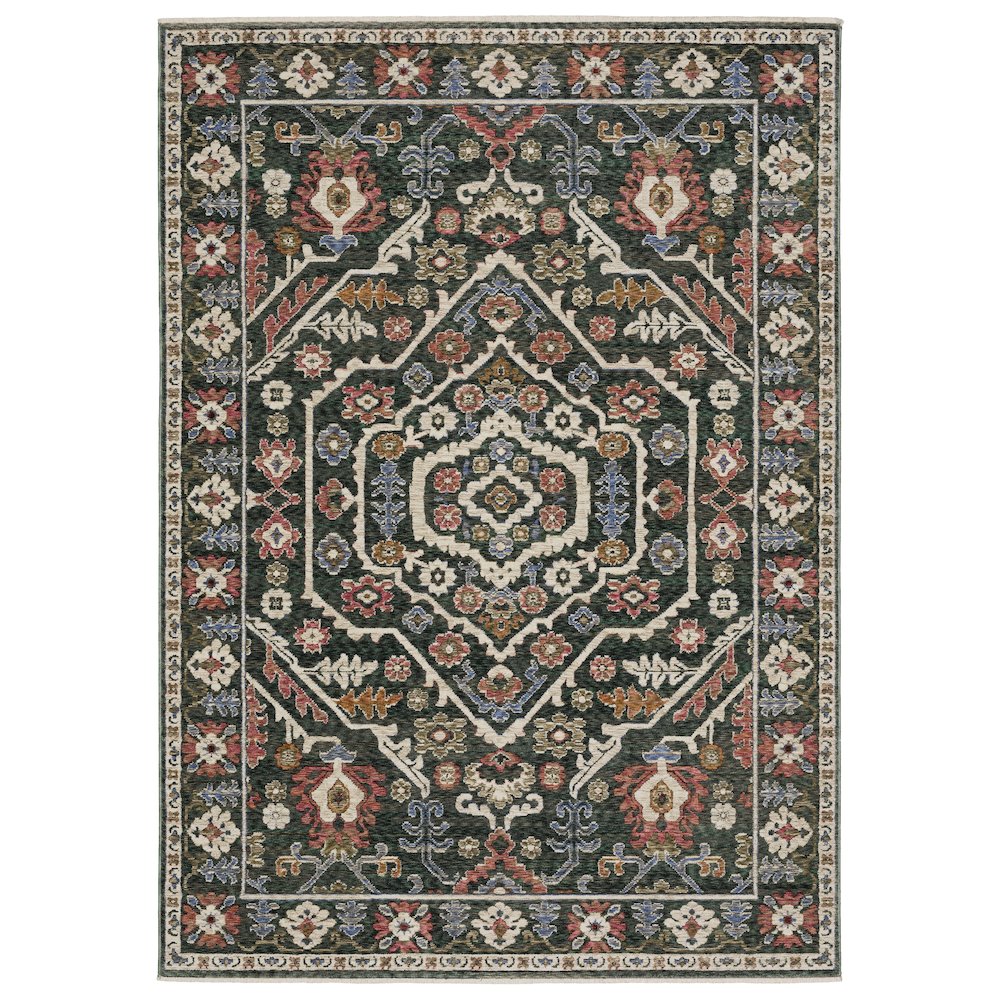 HASTINGS HA02B5' 3" X  7' 6" Green color rug. Picture 1