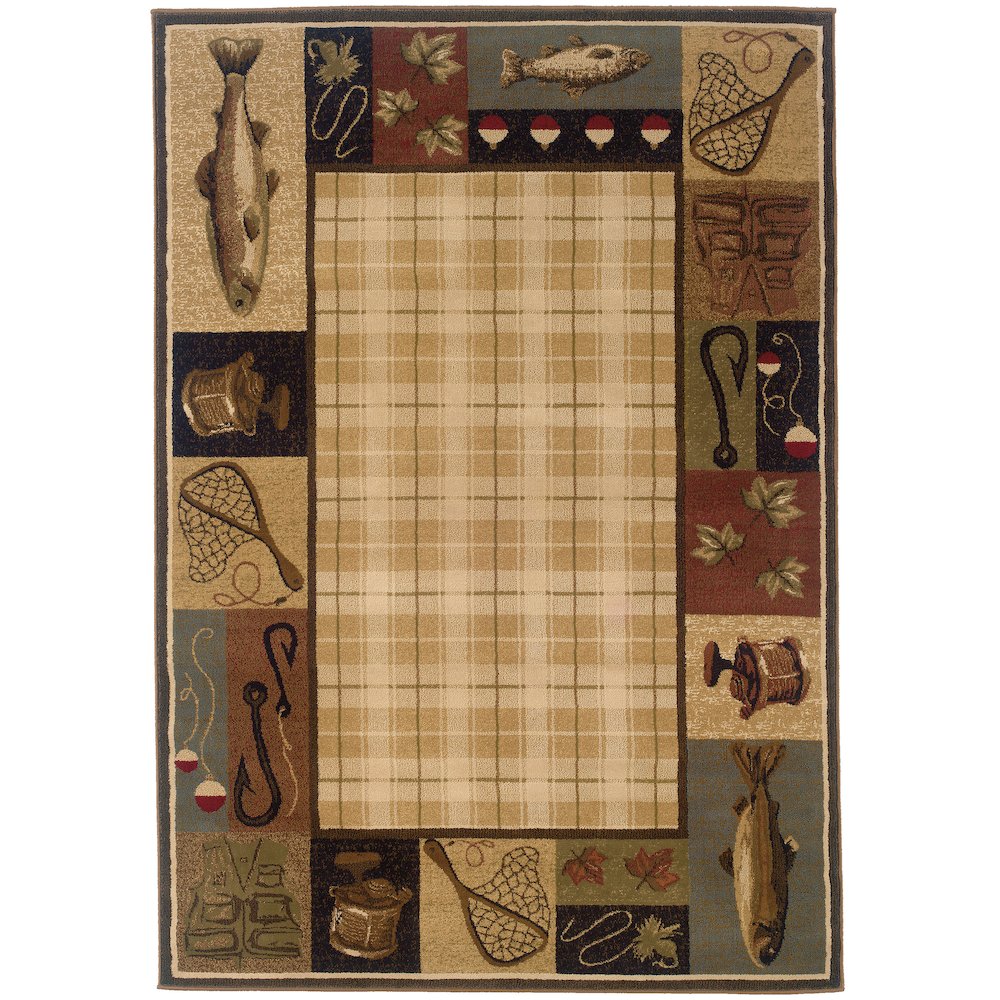 HUDSON Beige 5' 3 X  7' 6 Area Rug. Picture 1