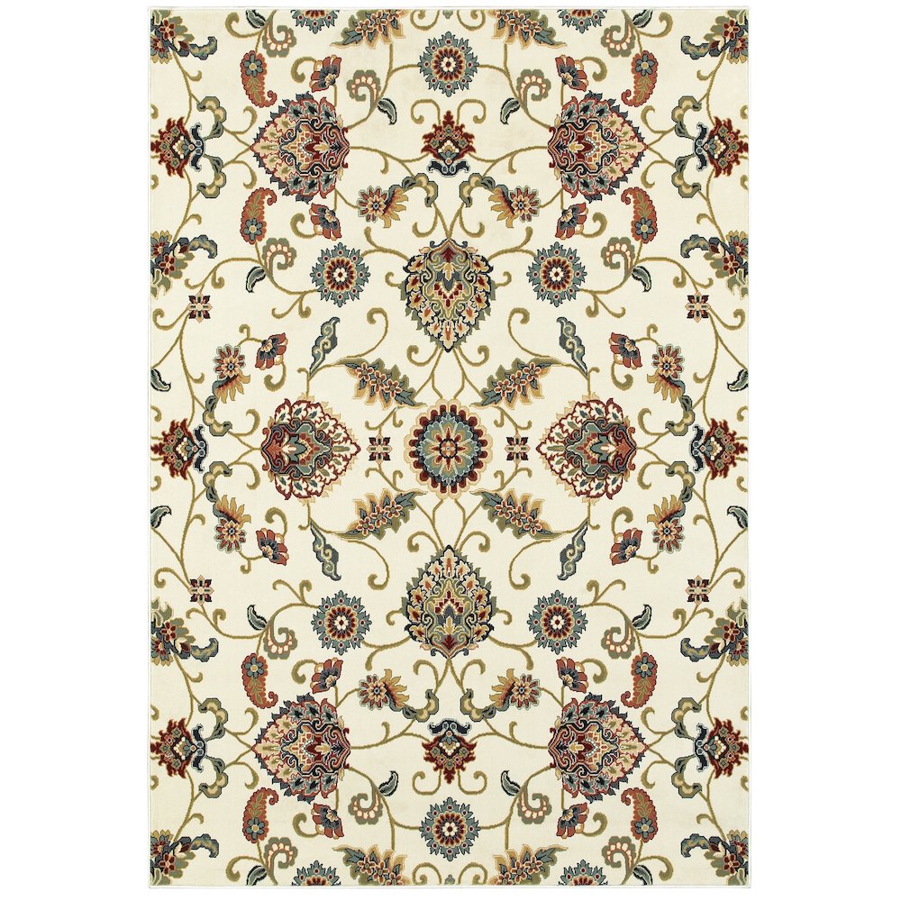 KASHAN Ivory 5' 3 X  7' 6 Area Rug. Picture 1