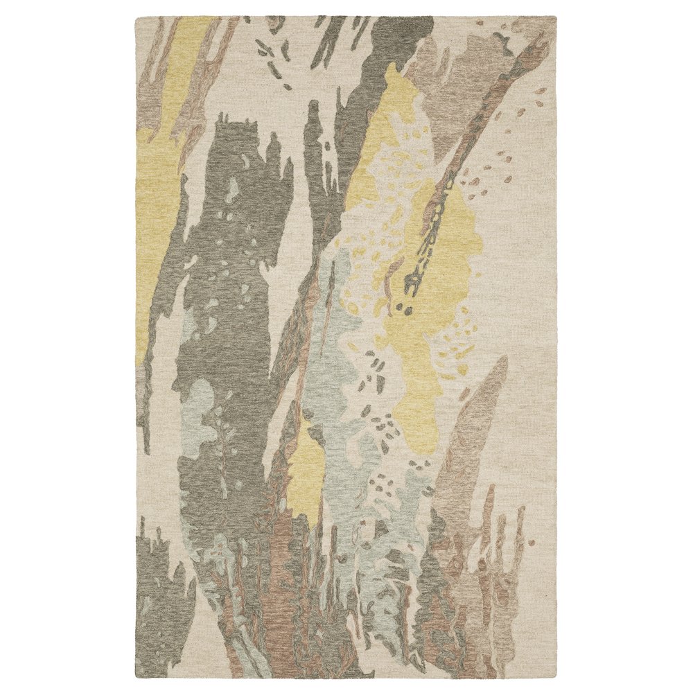 8X11 Contemporary Rug Made of Wool, Beige color. Picture 1