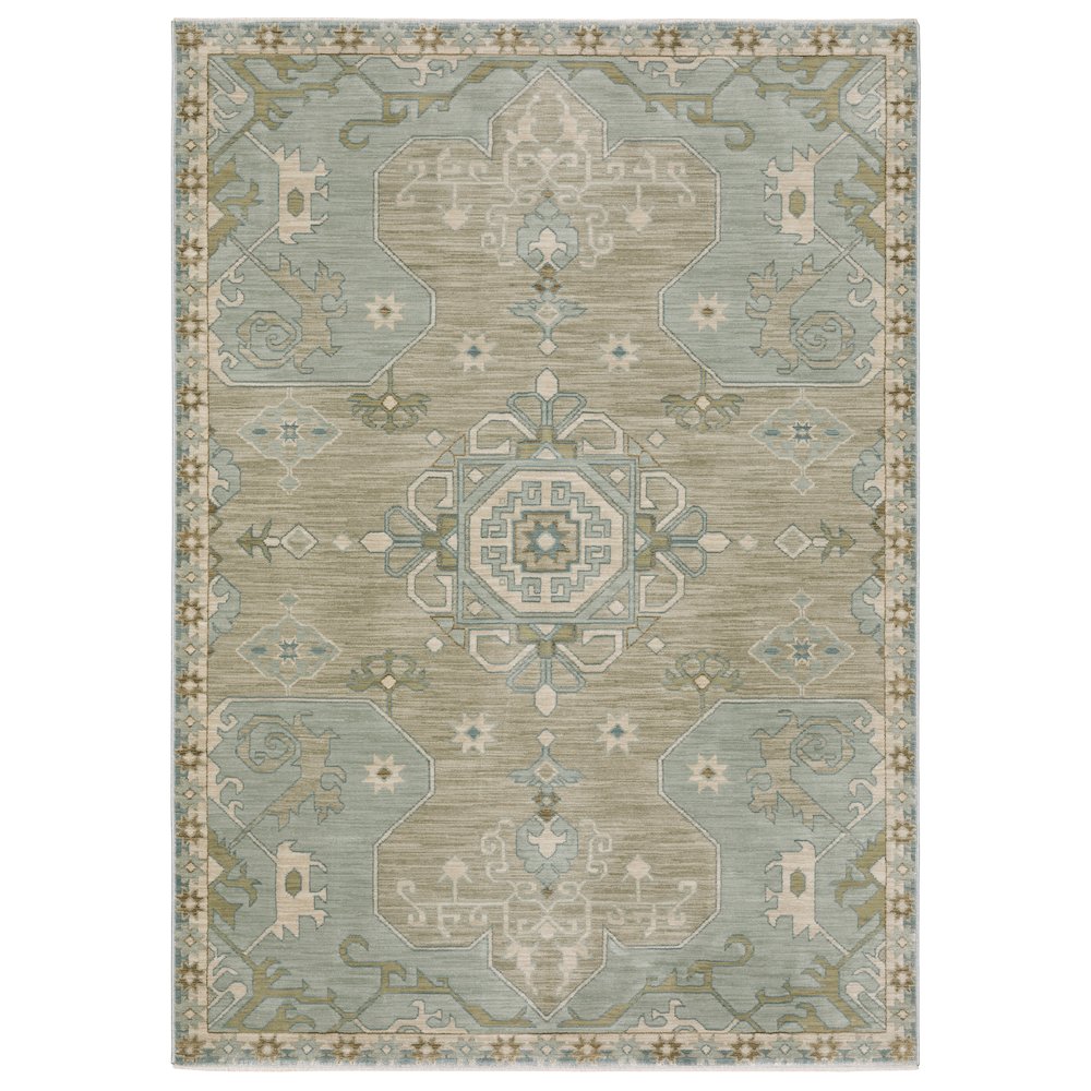 Casual Rug 5' 3" X  7' 6" Size in Grey/ Blue Color. Picture 1