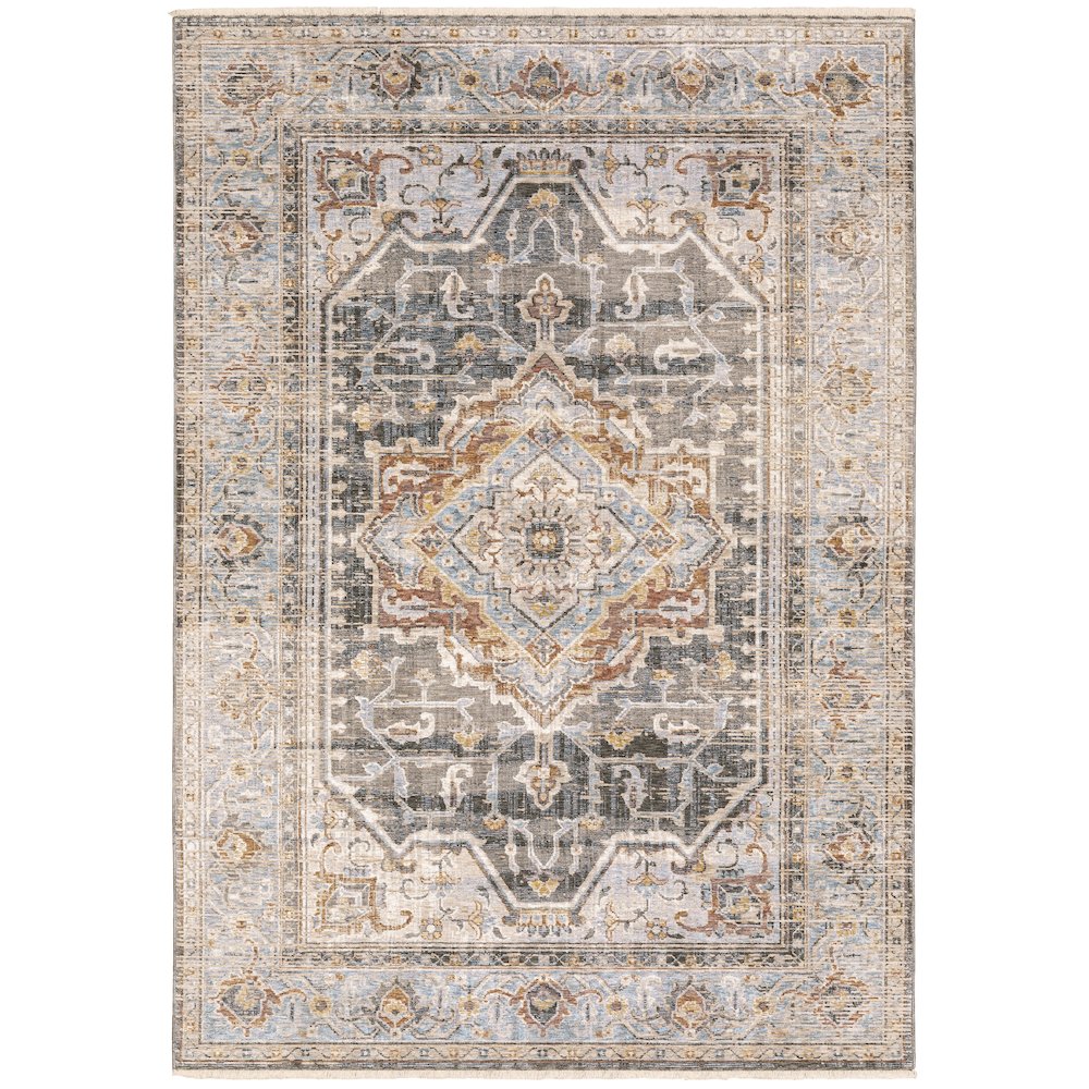 MAHARAJA Charcoal 5' 3 X  7' 6 Area Rug. Picture 1