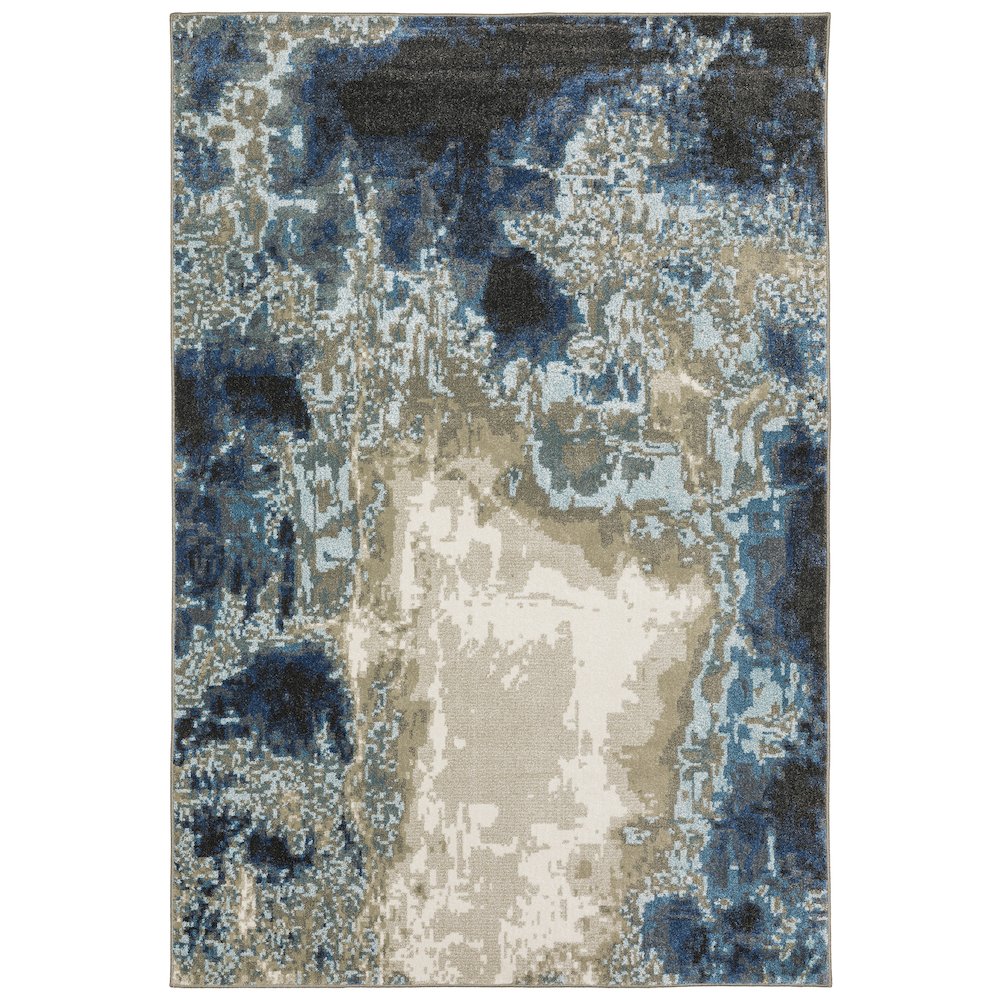 VENICE Blue 6' 7 X  9' 2 Area Rug. Picture 1