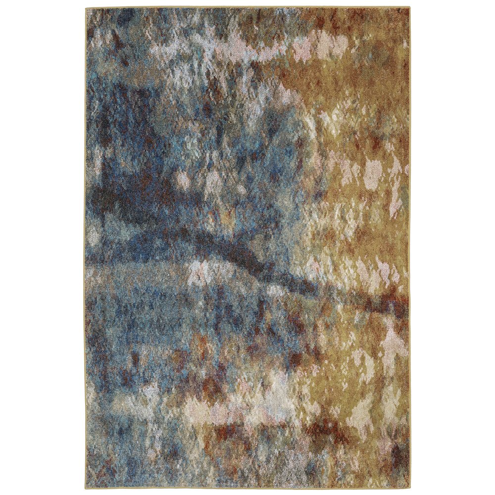 VENICE Blue 6' 7 X  9' 2 Area Rug. Picture 1