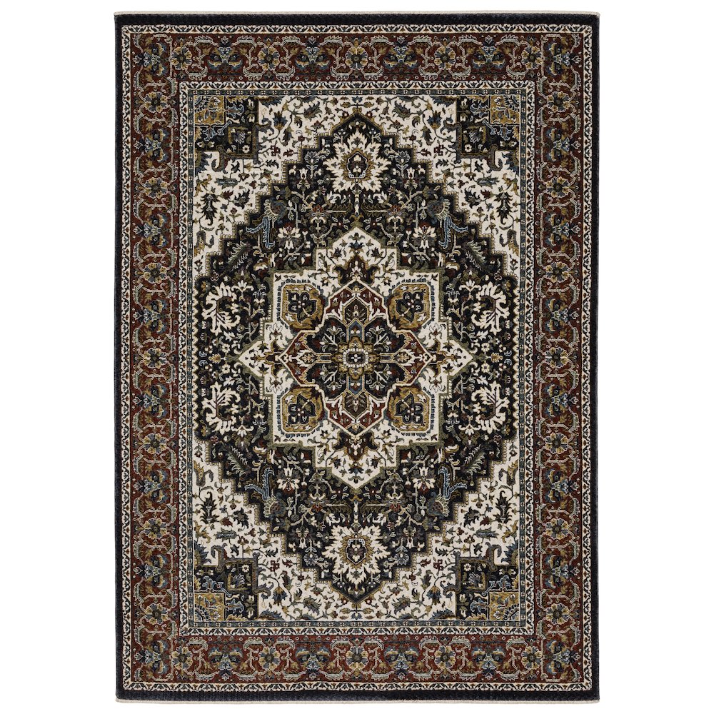 VIVIAN VI06C5' 3" X  7' 6" Navy color rug. Picture 1