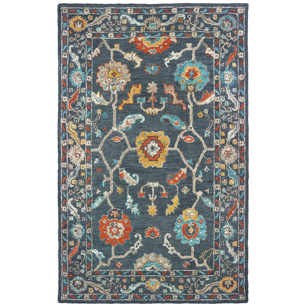 ZAHRA Blue 8' X 10' Area Rug. Picture 1