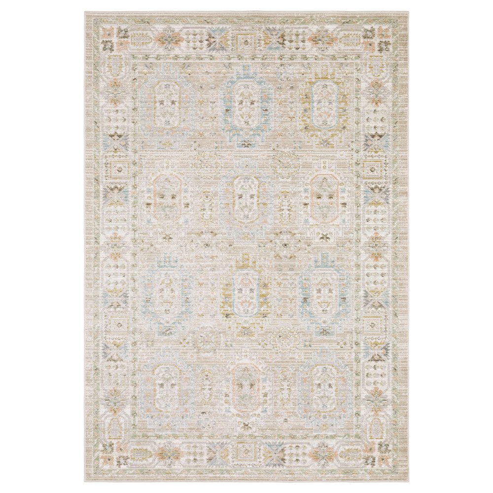 Casual Rug 7'10" X 10'10" Size in Beige/ Blue Color. Picture 1