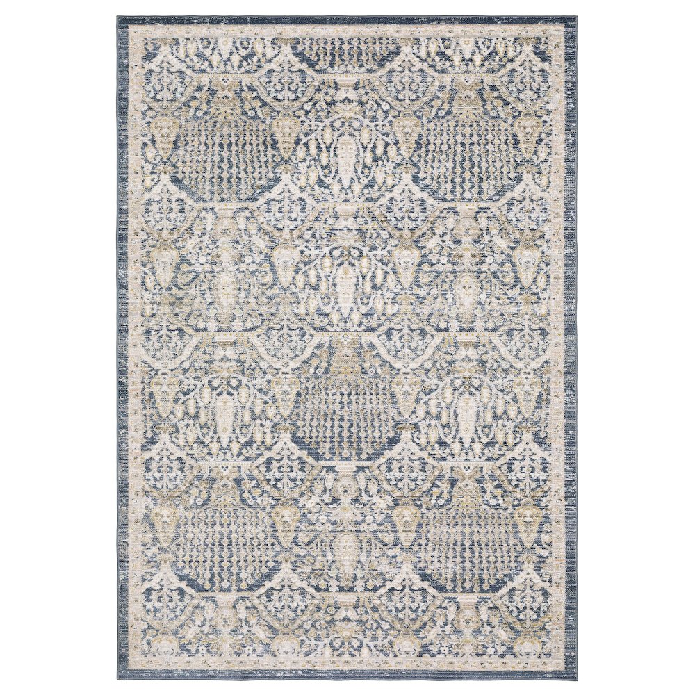 Casual Rug 7'10" X 10'10" Size in Blue/ Gold Color. Picture 1