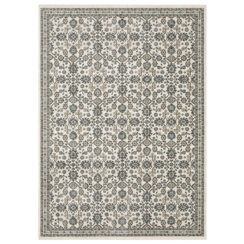 6X9 Traditional Rug Made of Polyester, Ivory color. Picture 1