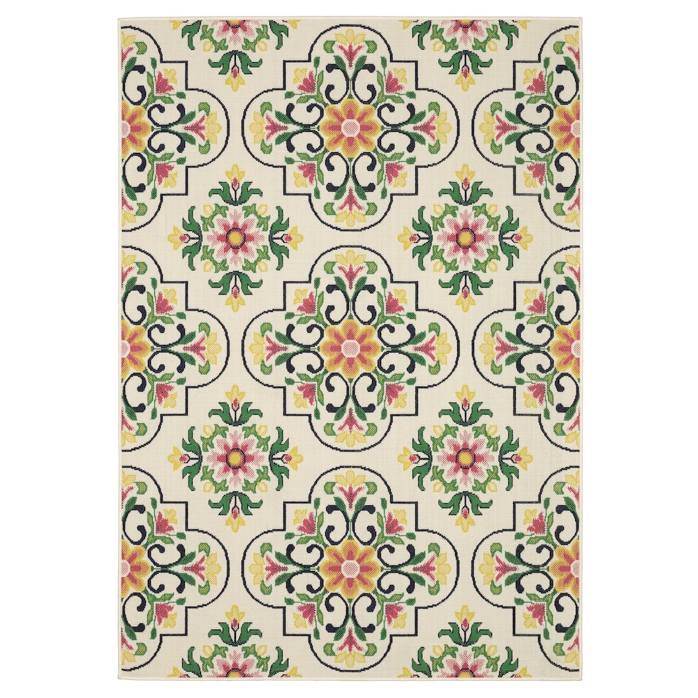 Casual Rug 6' 7" X  9' 2" Size in Ivory/ Multi Color. Picture 1