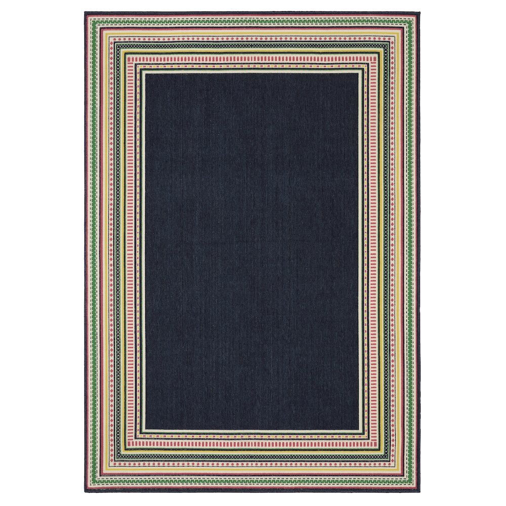 Casual Rug 6' 7" X  9' 2" Size in Navy/ Multi Color. Picture 1