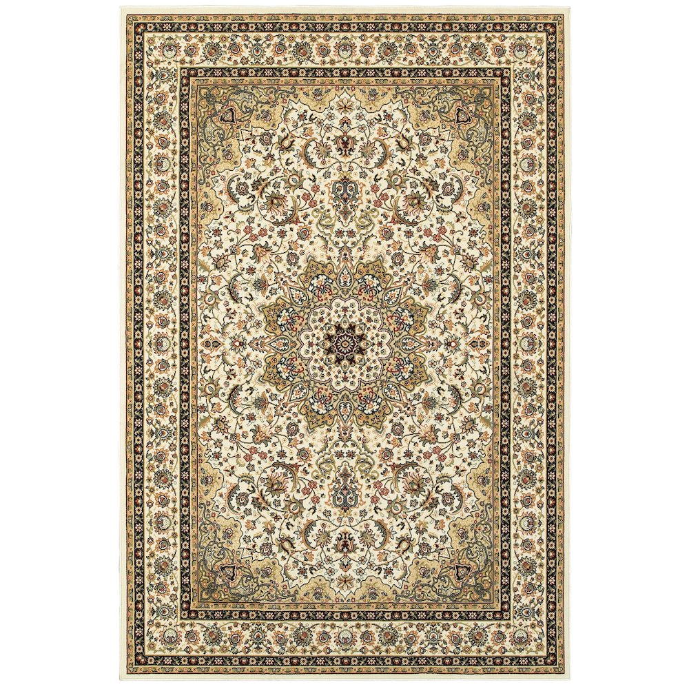 KASHAN Ivory 7'10 X 10'10 Area Rug. Picture 1