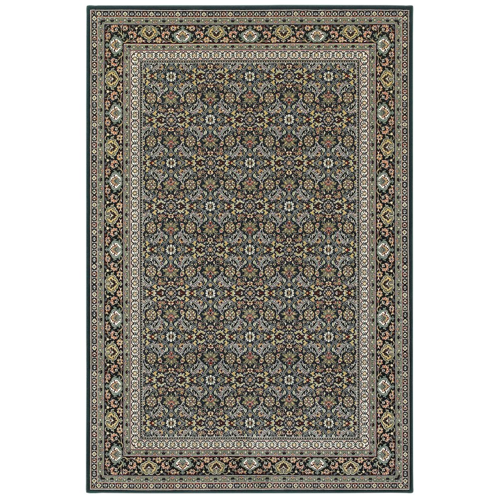 KASHAN Navy 9'10 X 12'10 Area Rug. Picture 1