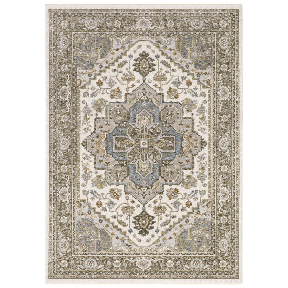MAHARAJA Ivory 6' 7 X  9' 6 Area Rug. Picture 1