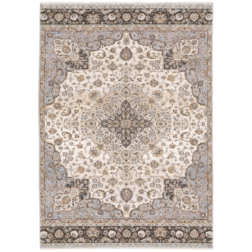 MAHARAJA Ivory 6' 7 X  9' 6 Area Rug. Picture 1