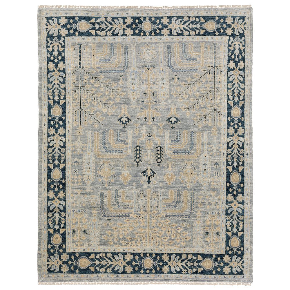 Casual Rug 9' X 12' Size in Grey/ Blue Color. Picture 1