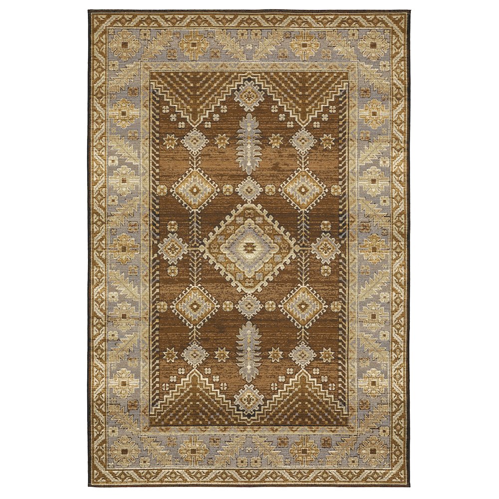 6X9 Outdoor Rug Made of Polypropylene, Brown color. Picture 1