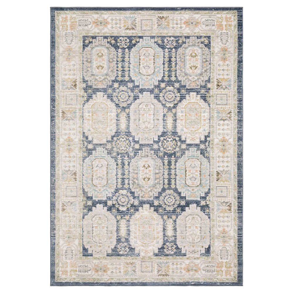Casual Rug 9'10" X 13' Size in Blue/ Gold Color. Picture 1