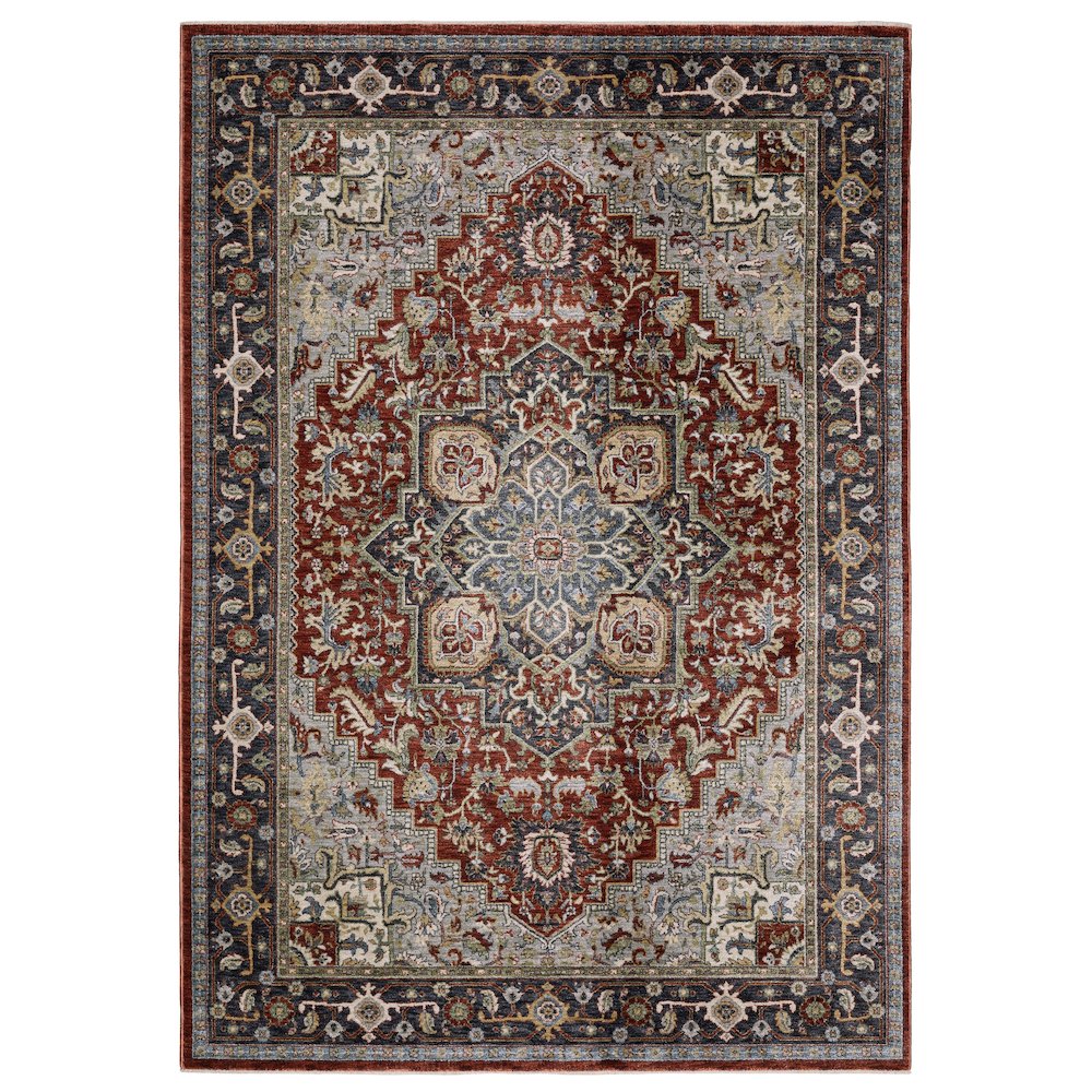 Traditional Rug 7'10" X 10'10" Size in Red/ Blue Color. Picture 1