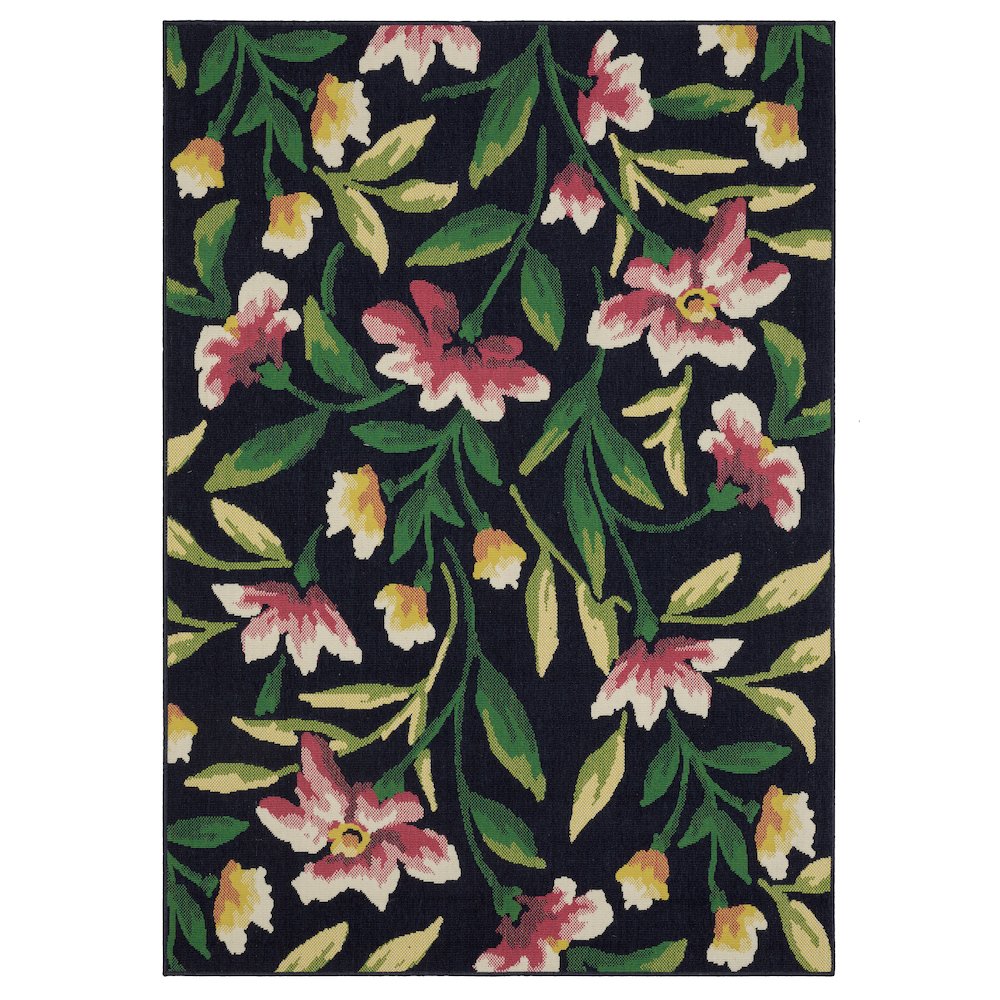 Casual Rug 7'10" X 10' Size in Navy/ Multi Color. Picture 1