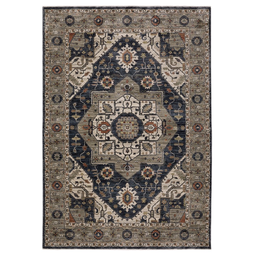 Casual Rug 9'10" X 12'10" Size in Brown/ Blue Color. Picture 1