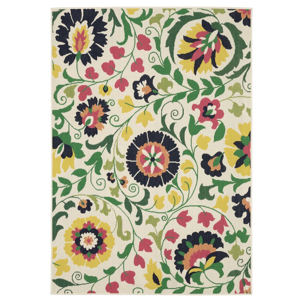 Casual Rug 9'10" X 12'10" Size in Ivory/ Multi Color. Picture 1