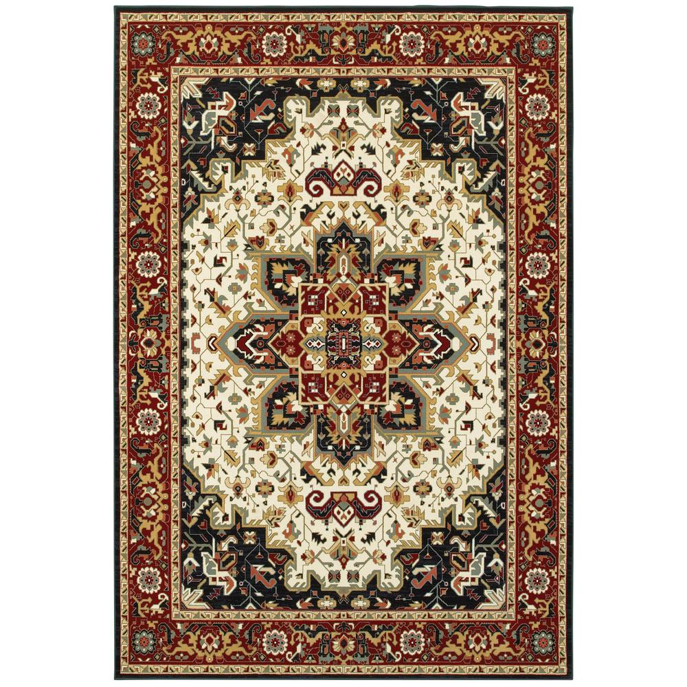 KASHAN Red 9'10 X 12'10 Area Rug. Picture 1