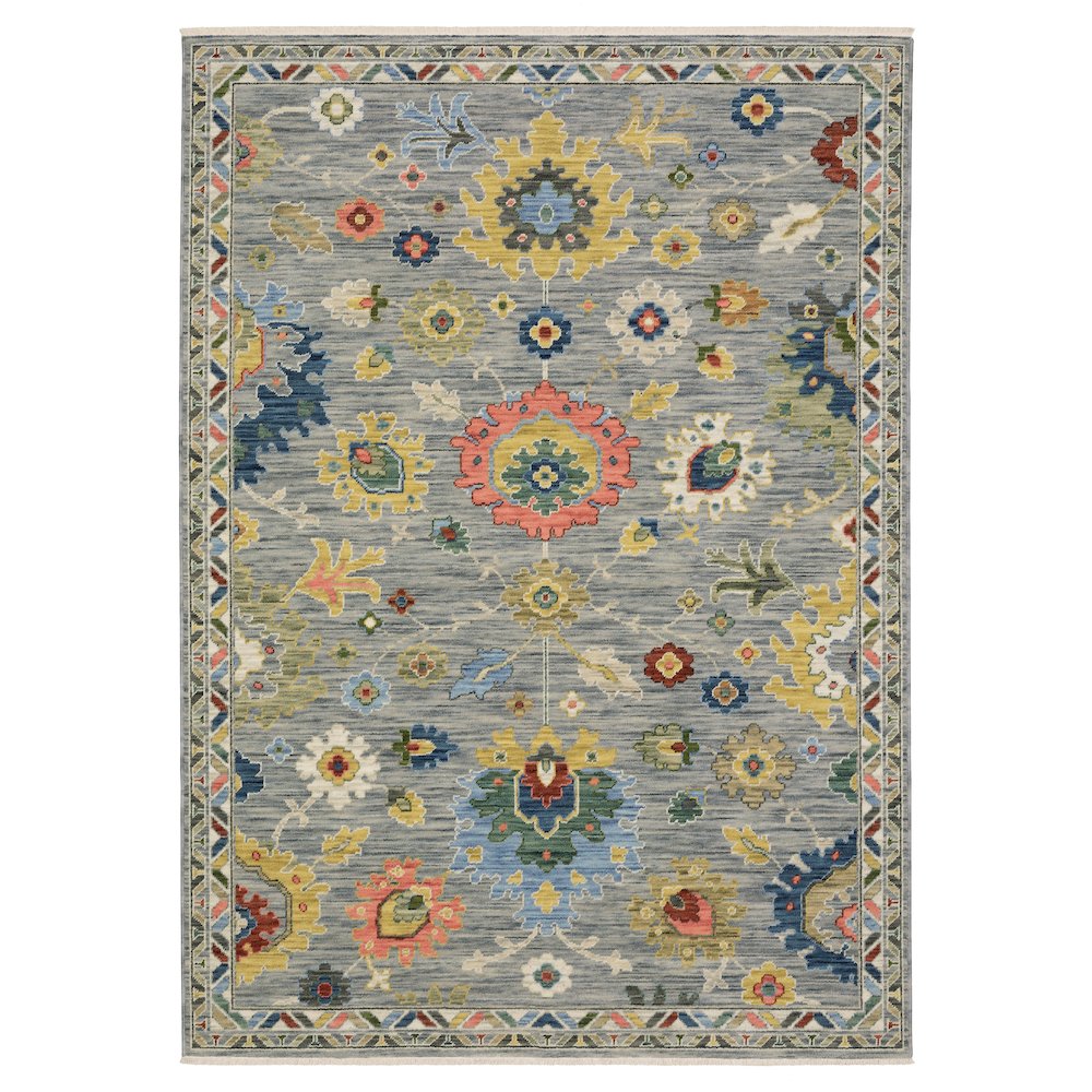 6X9 Traditional Rug Made of Wool/Nylon, Grey color. Picture 1