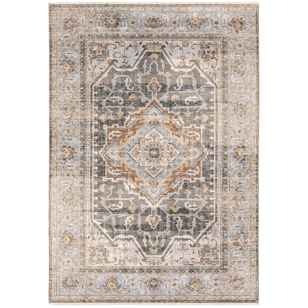 MAHARAJA Charcoal 2' 3 X  7' 6 Area Rug. Picture 1