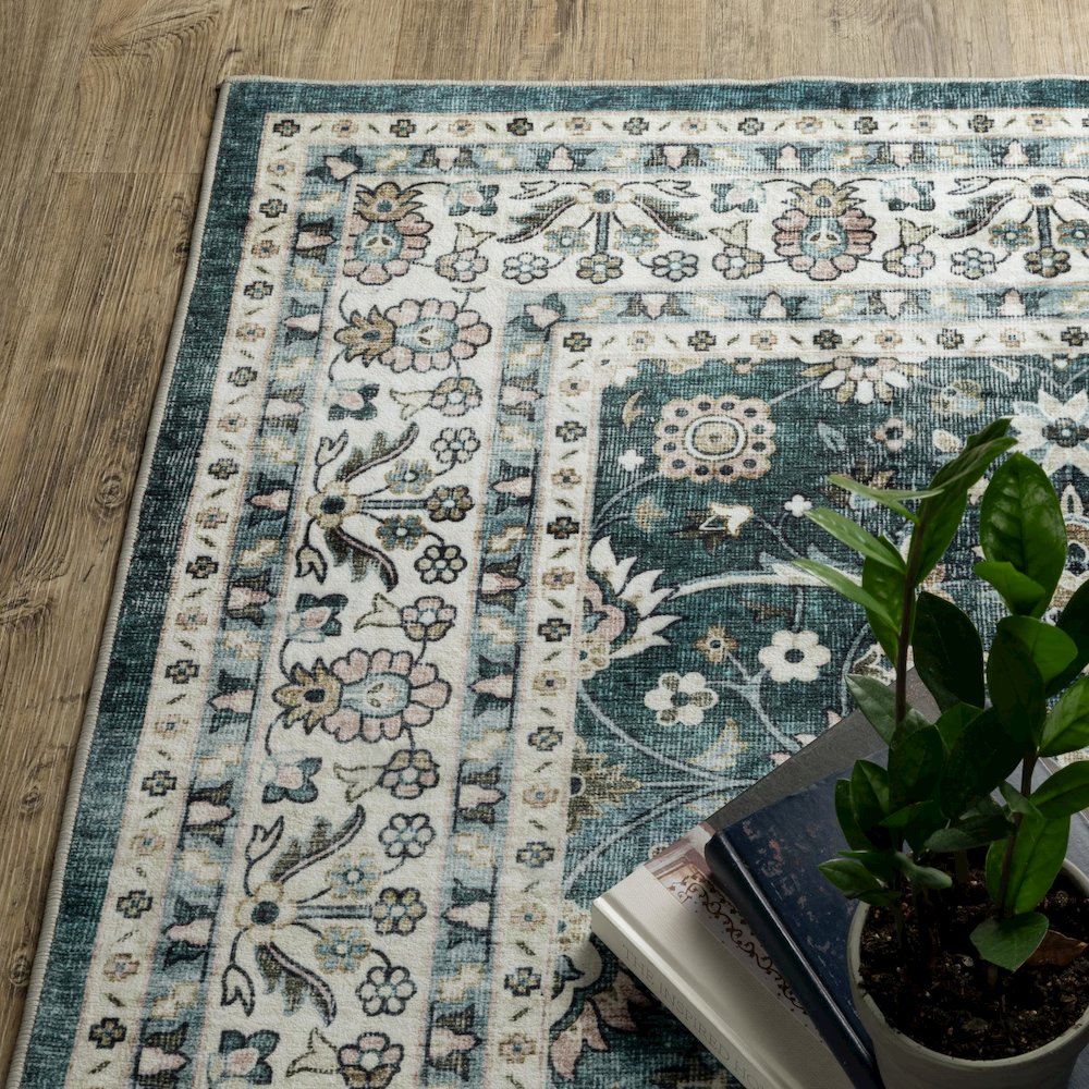SUMTER Teal 2' X  8' Area Rug. Picture 3
