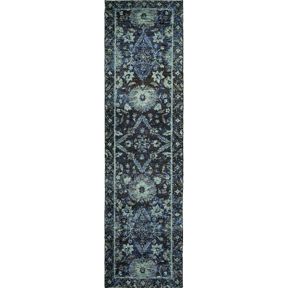 ANDORRA Navy 2' 3 X  8' Area Rug. Picture 1